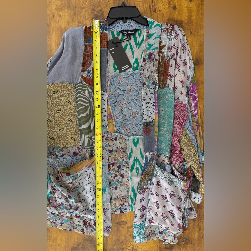 Young Threads Patchwork Boho Kimono Cardigan Open… - image 7